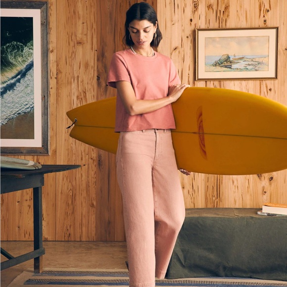 Brand New! Faherty Crop Jean - Clay Pink Wash (Size 25) - Picture 4 of 6